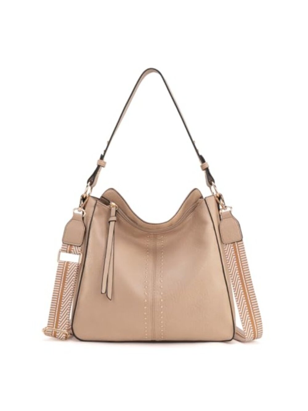Vegan Leather Hobo Handbag for Women with Guitar Strap